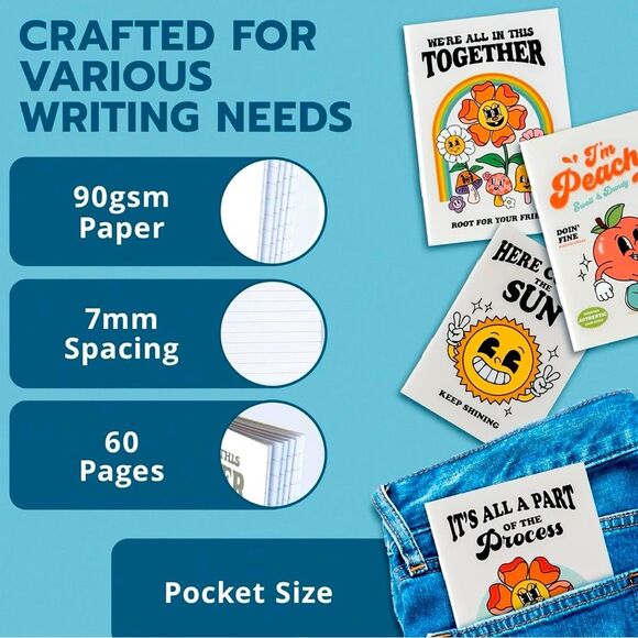 SALE Retro Vintage 50’s Style Daisy Flower Lined Notebook - Picture 4 of 6